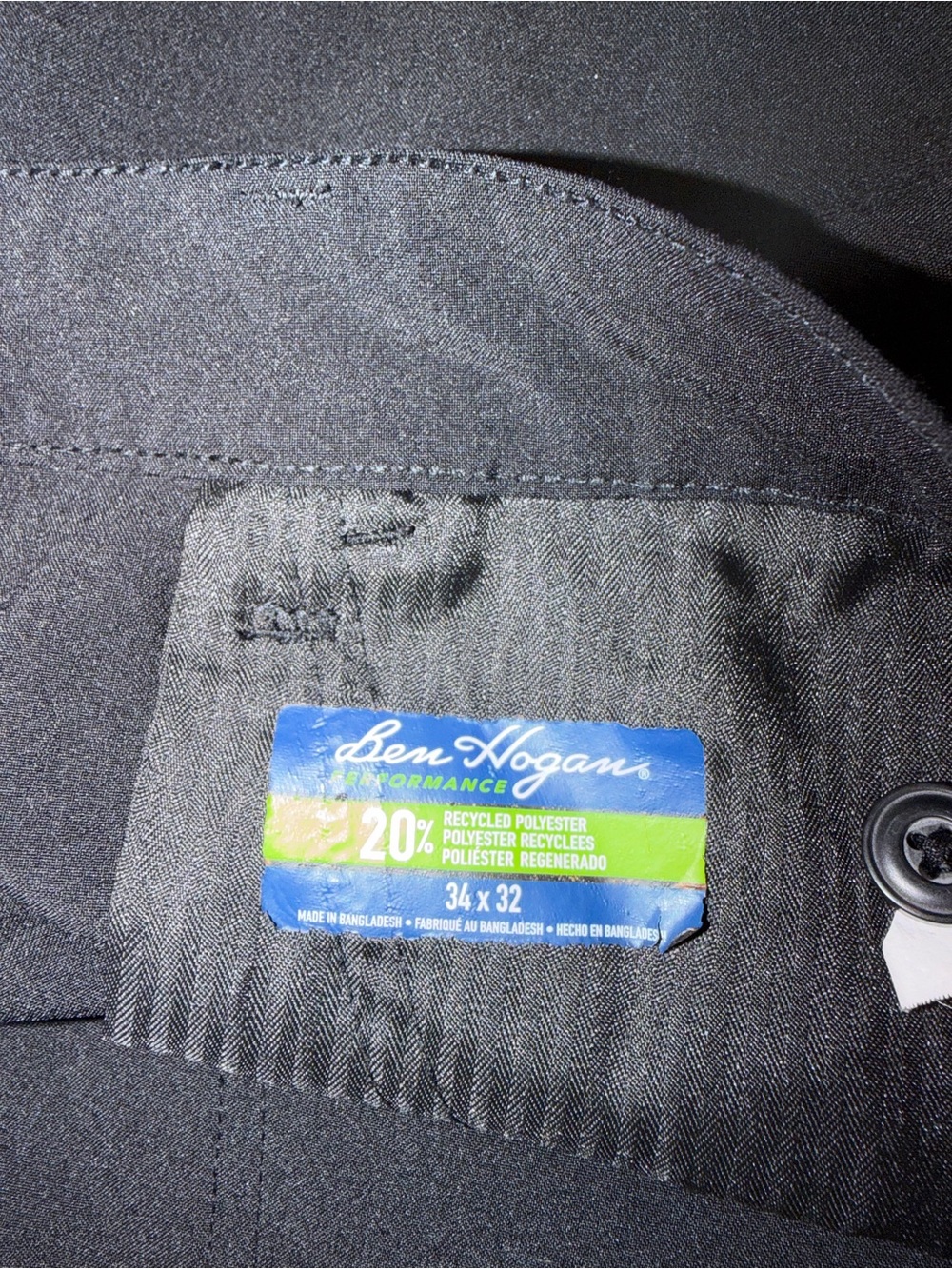 Ben Hogan Performance Golf Pants Men's 34x32 Black Performance Flat Front - Picture 9 of 12